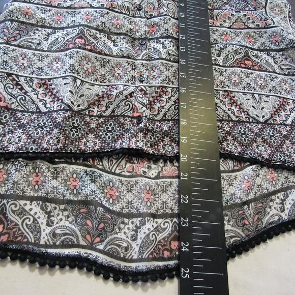 Junior's Mudd Sheer Button Up Top - Picture 5 of 7